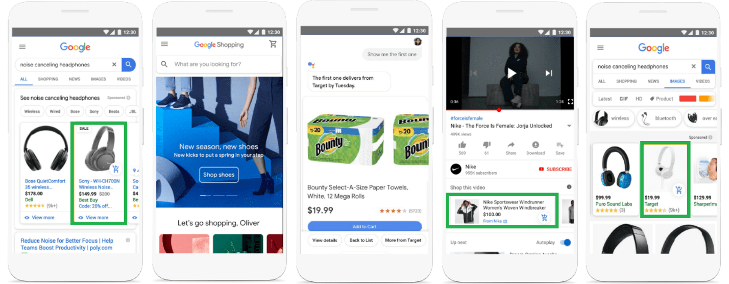 Screenshot of how the new Google Shopping experience looks